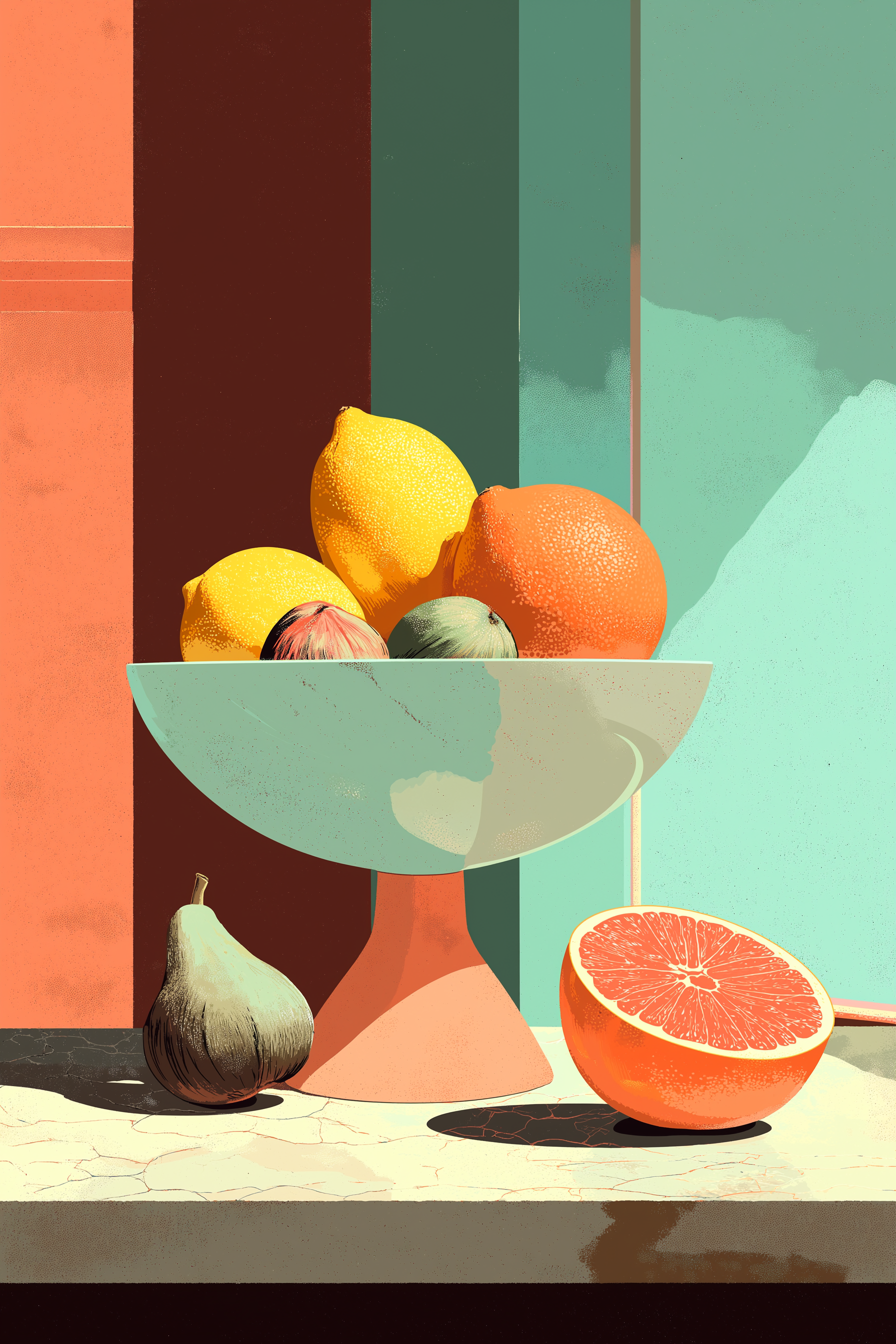 Modern Citrus Still Life Wall Art