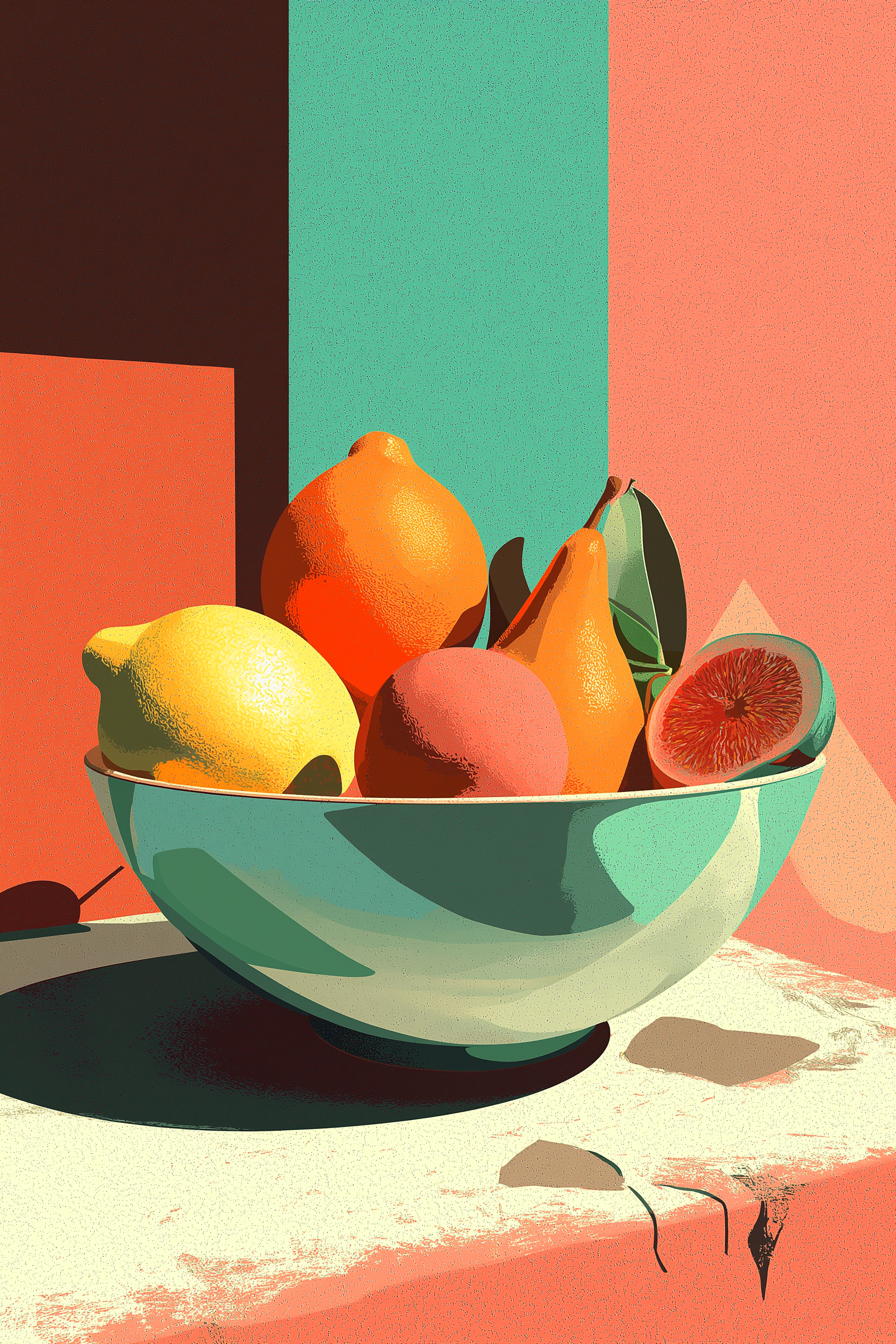 Modern Fruit Bowl Still Life Wall Art