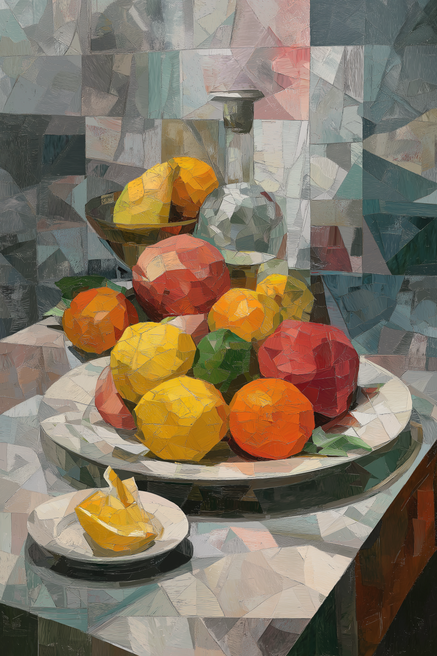 Cubist Fruit Still Life Wall Art
