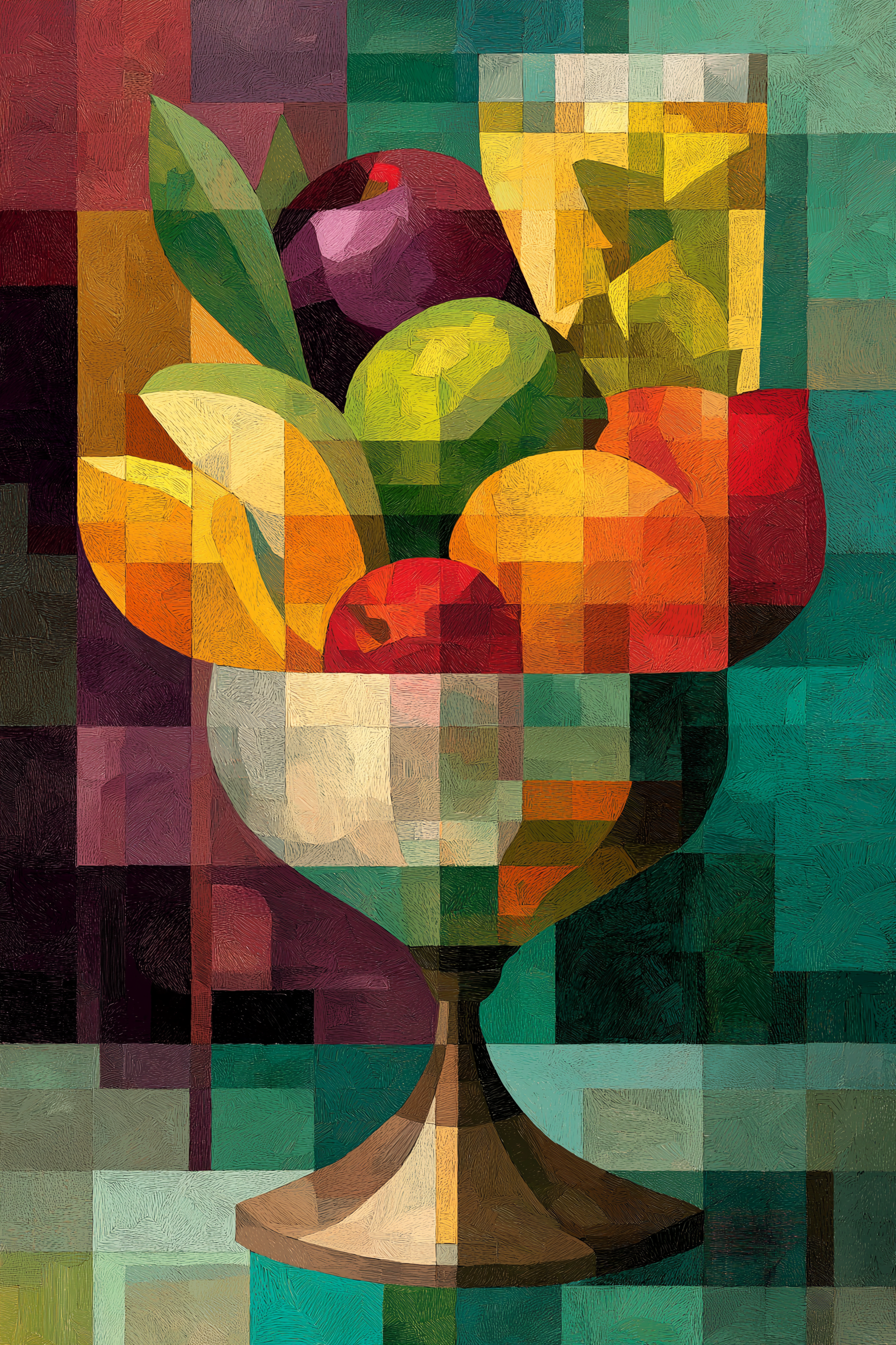Geometric Fruit Still Life Wall Art