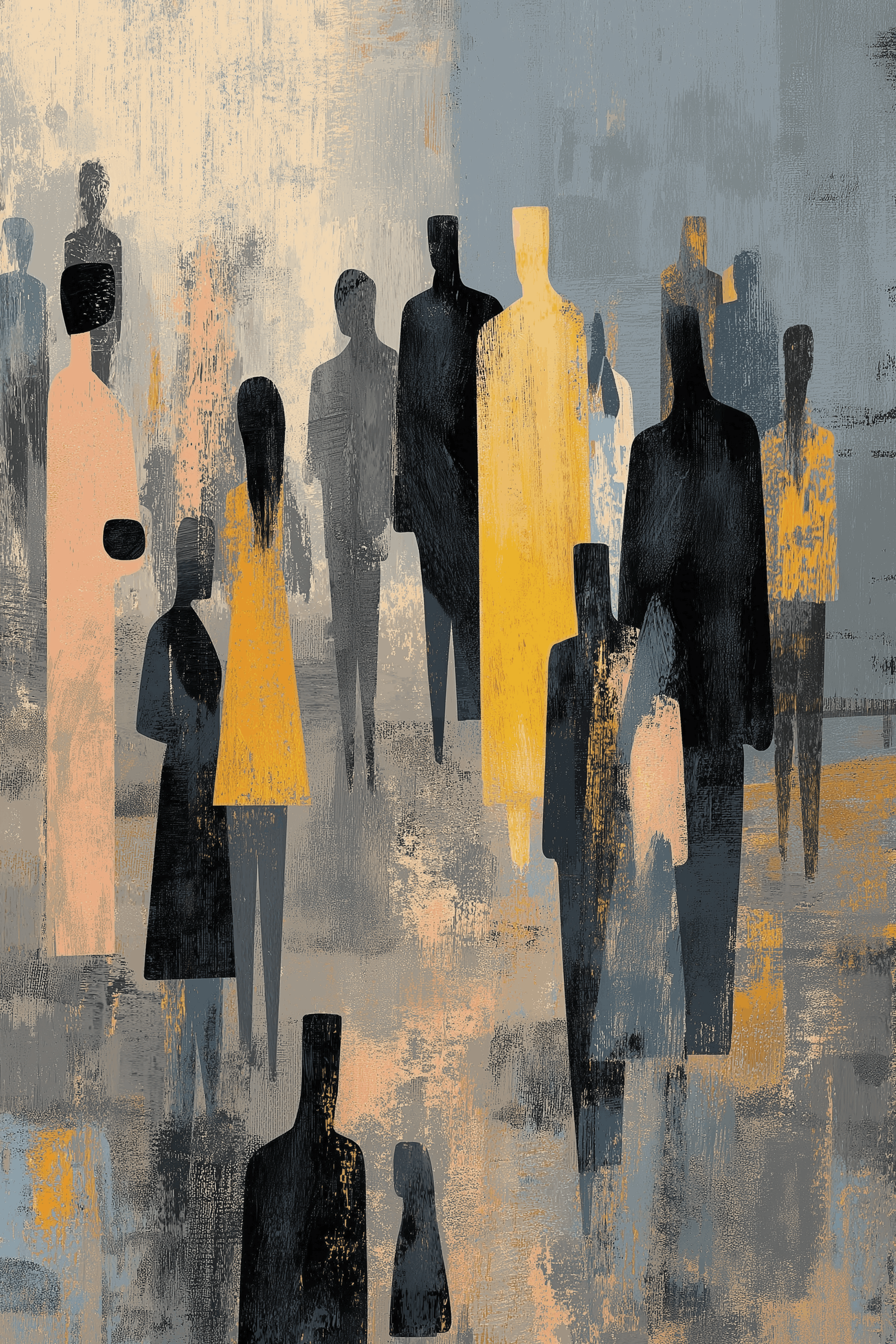 Minimalist Human Silhouettes Wall Art
