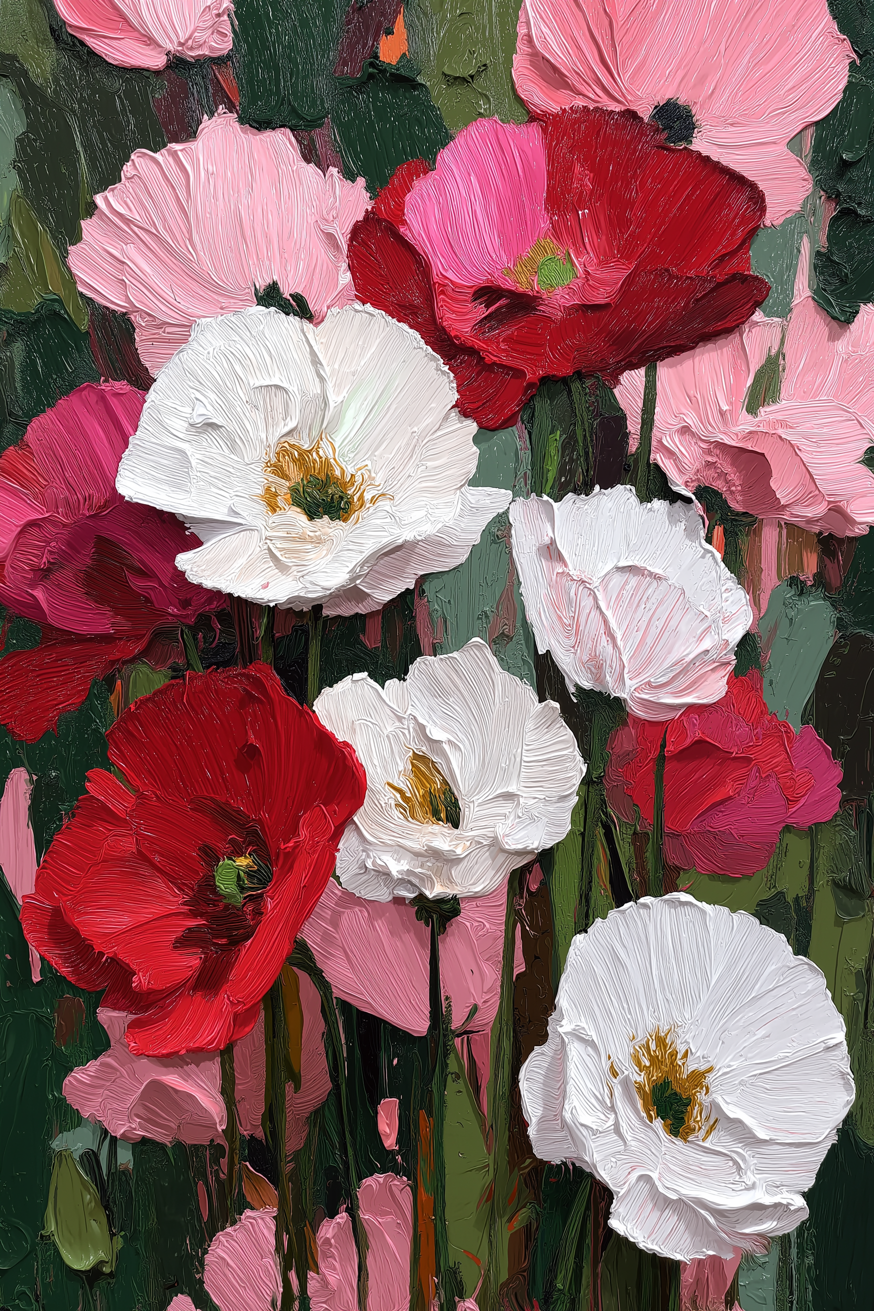 Romantic Poppy Flower Wall Art