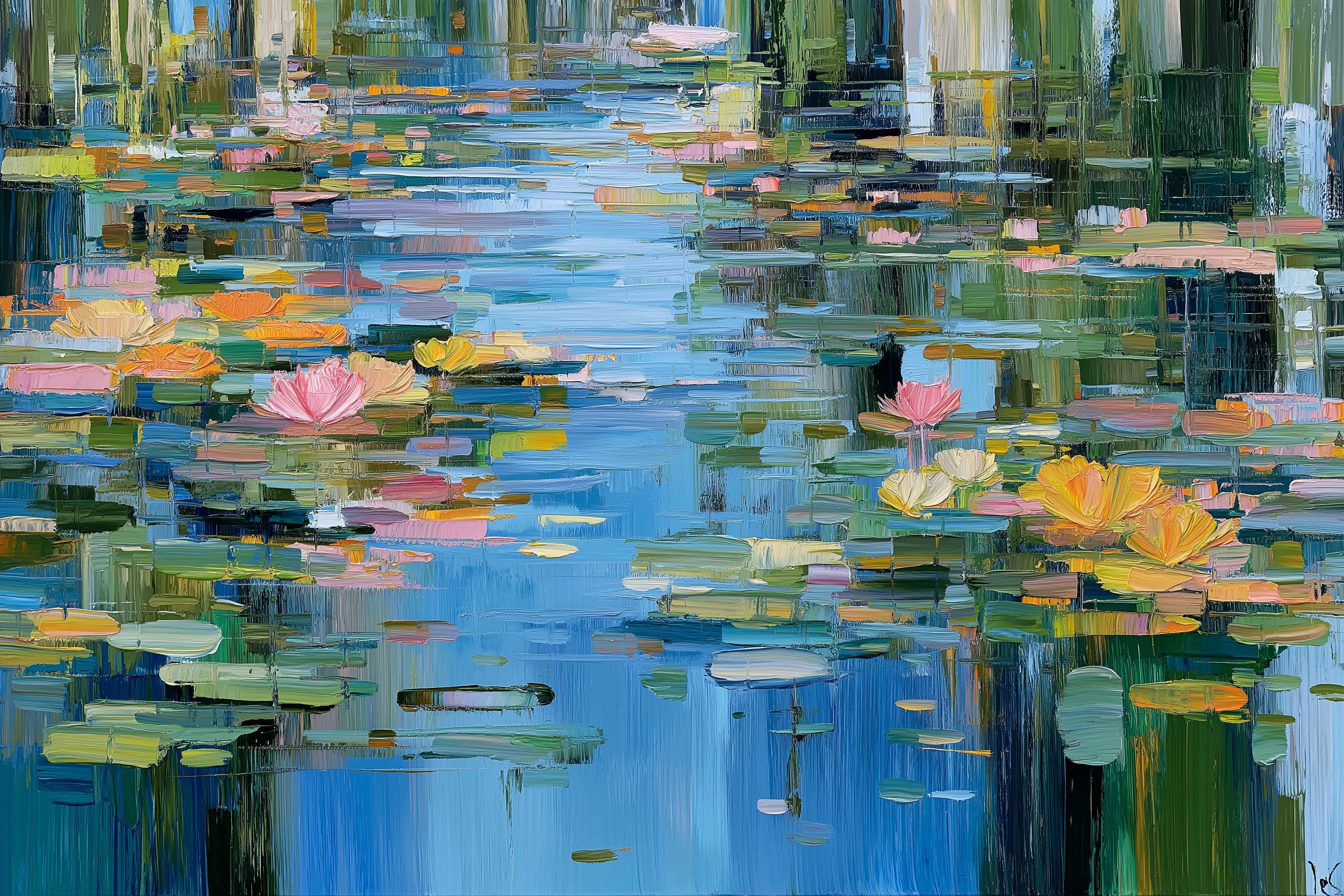 Serene Water Lily Pond Wall Art