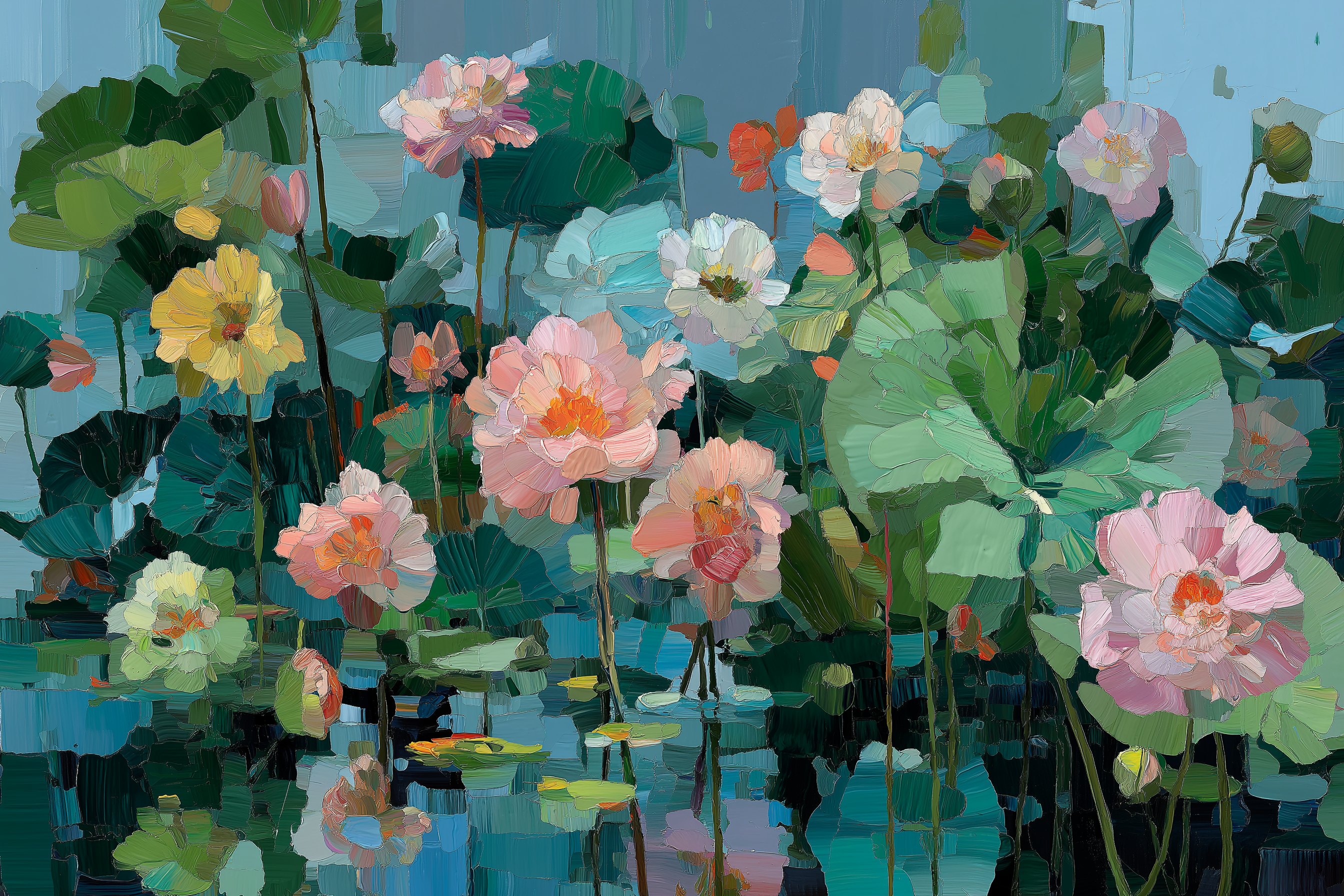 Serene Lotus Garden Wall Art