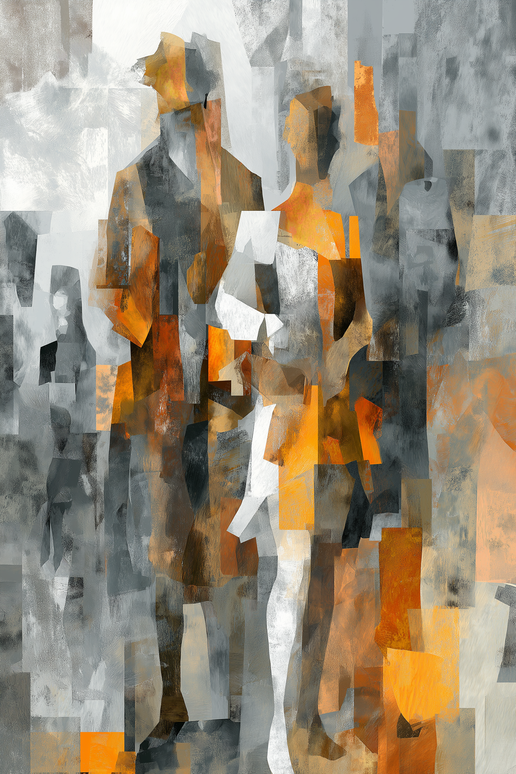 Abstract Urban Figures Wall Art