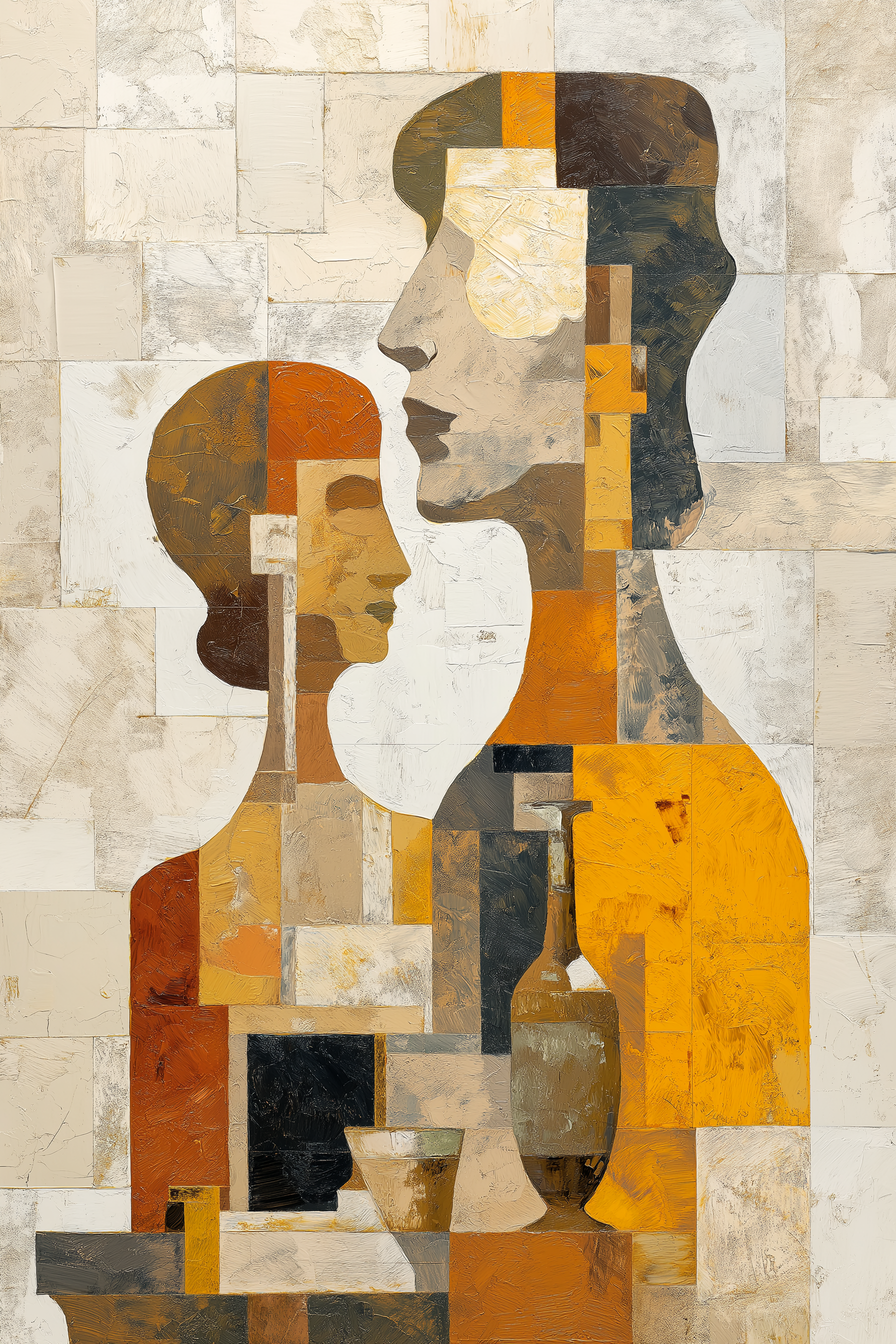Contemporary Cubist Portrait Wall Art