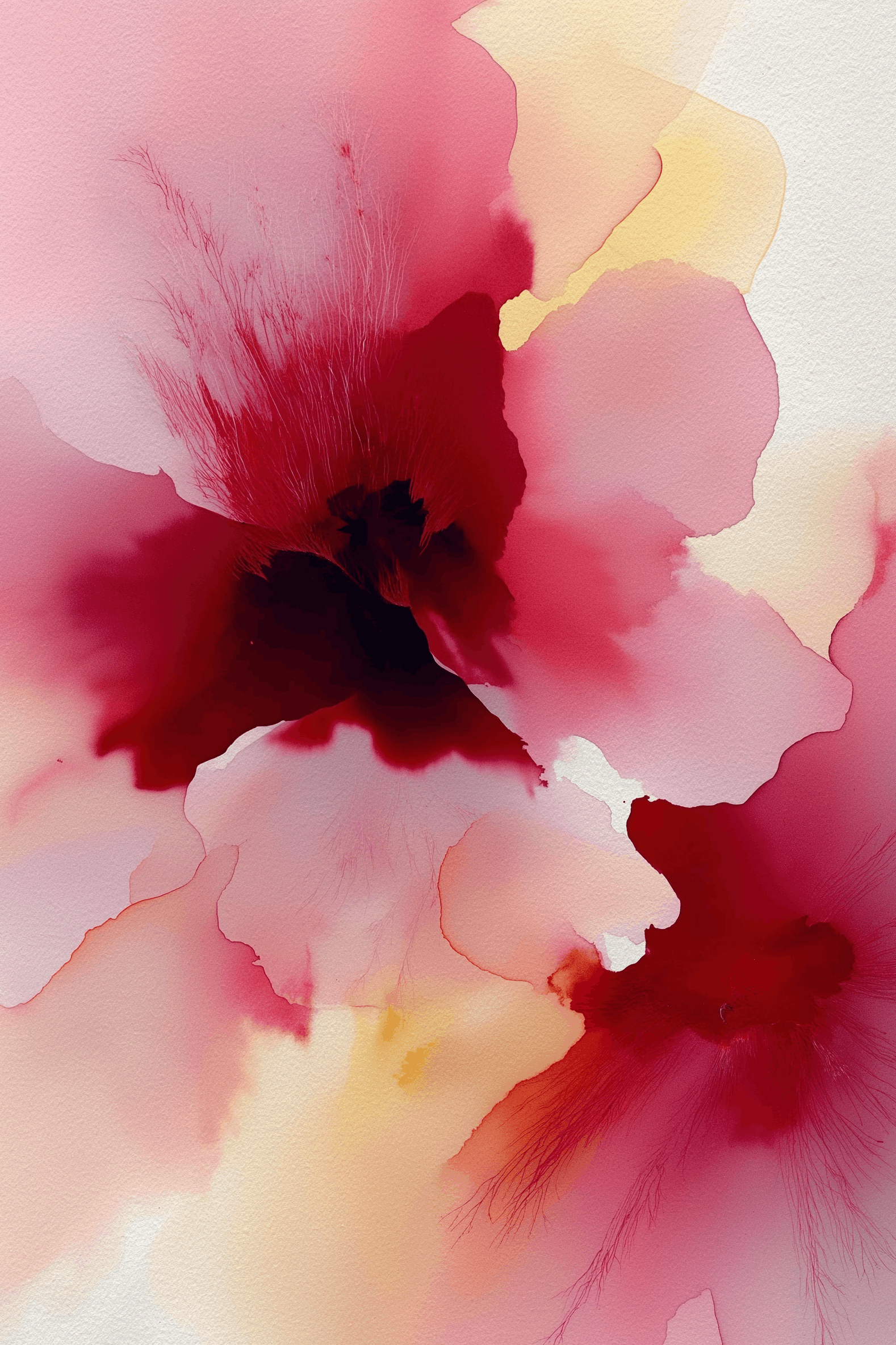 Abstract Watercolor Floral Pink