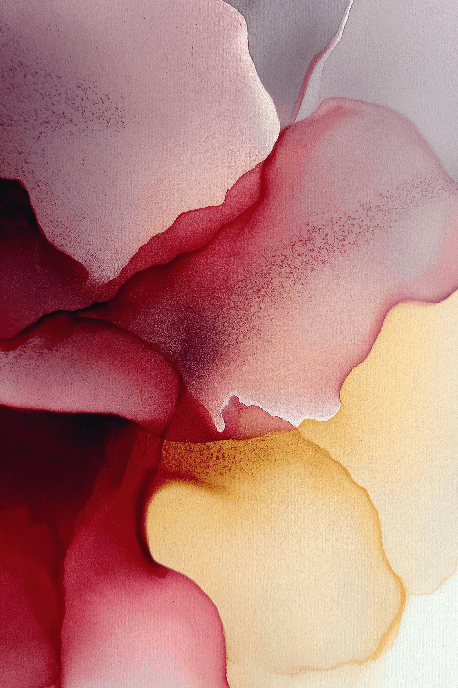 Abstract Watercolor Floral Burgundy Pink