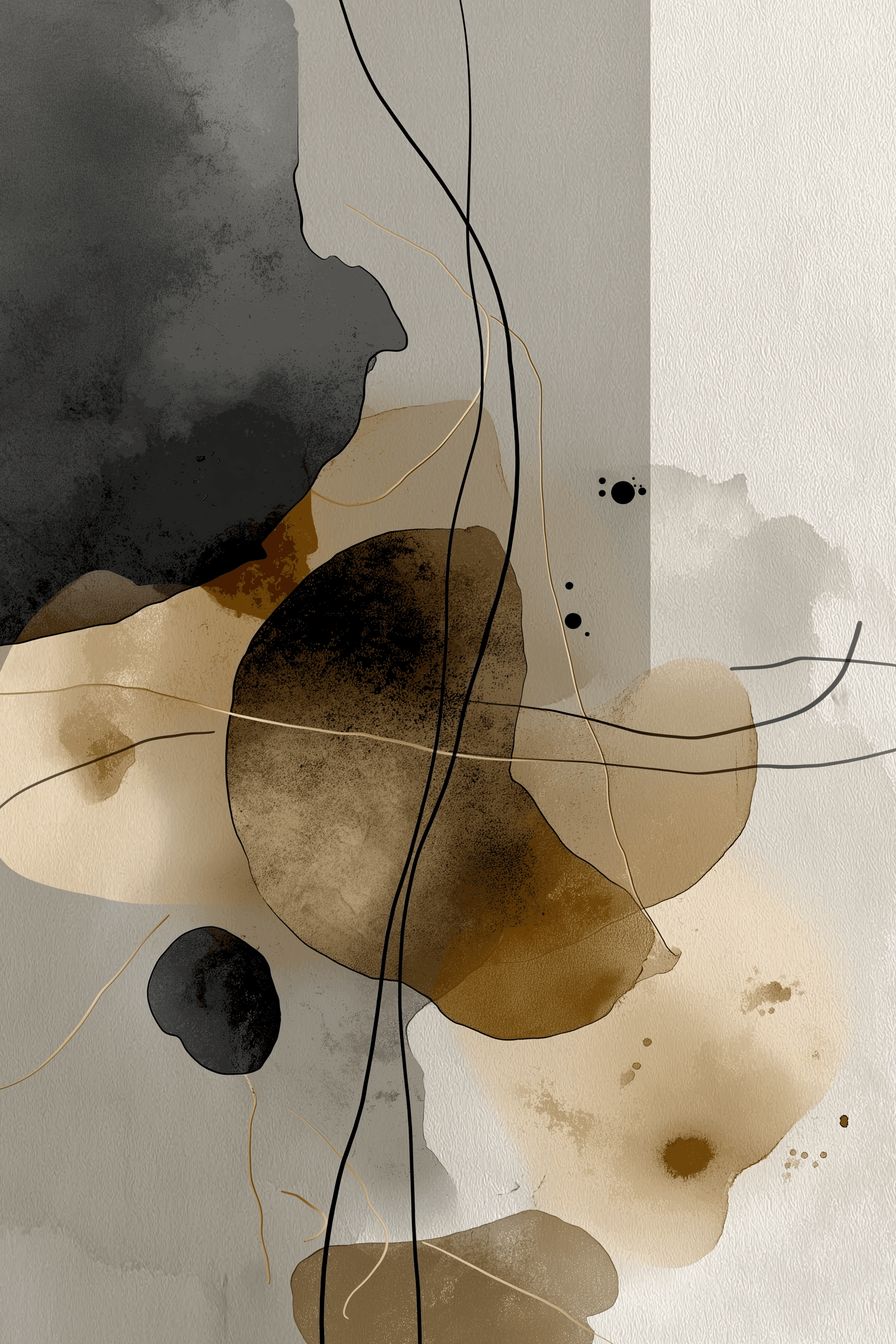 Abstract Organic Shapes Beige