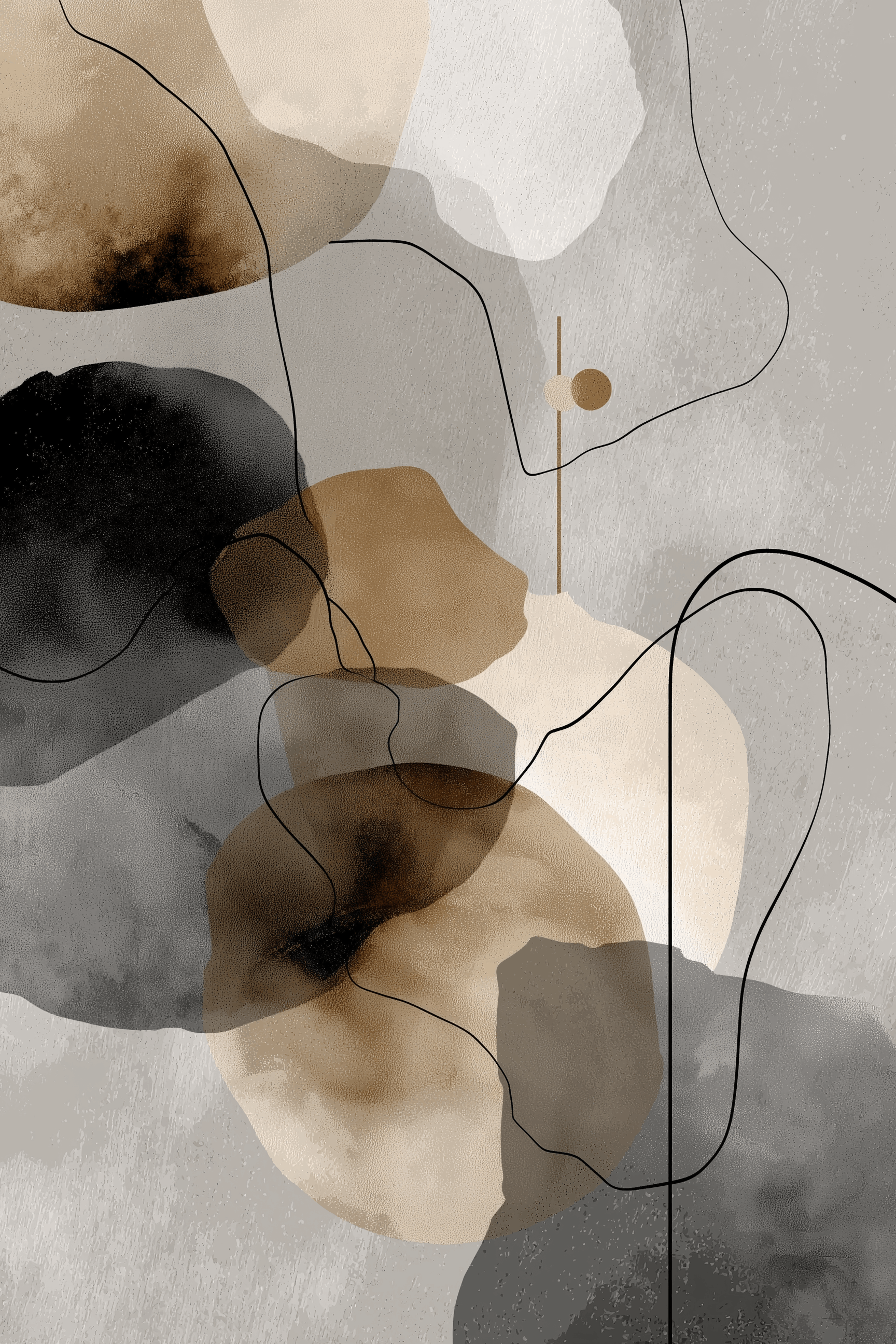 Neutral Abstract Shapes Beige Modern Minimalist