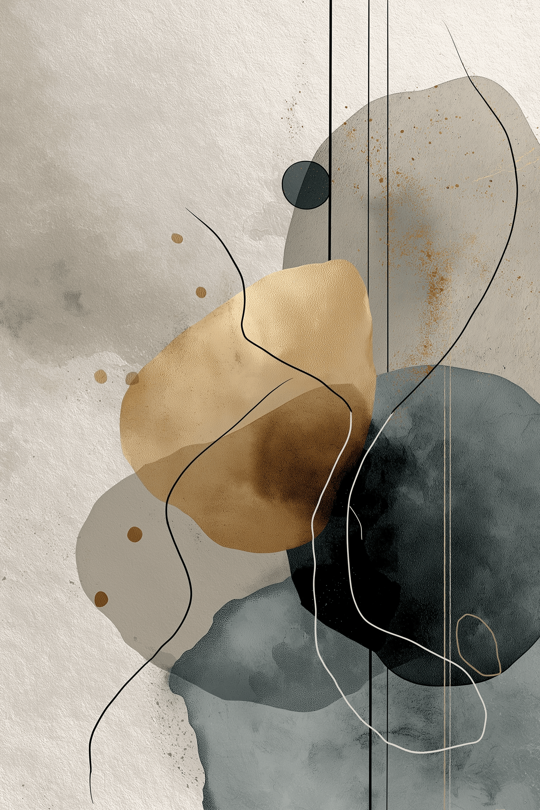 Earth Tone Abstract Modern Organic Shapes