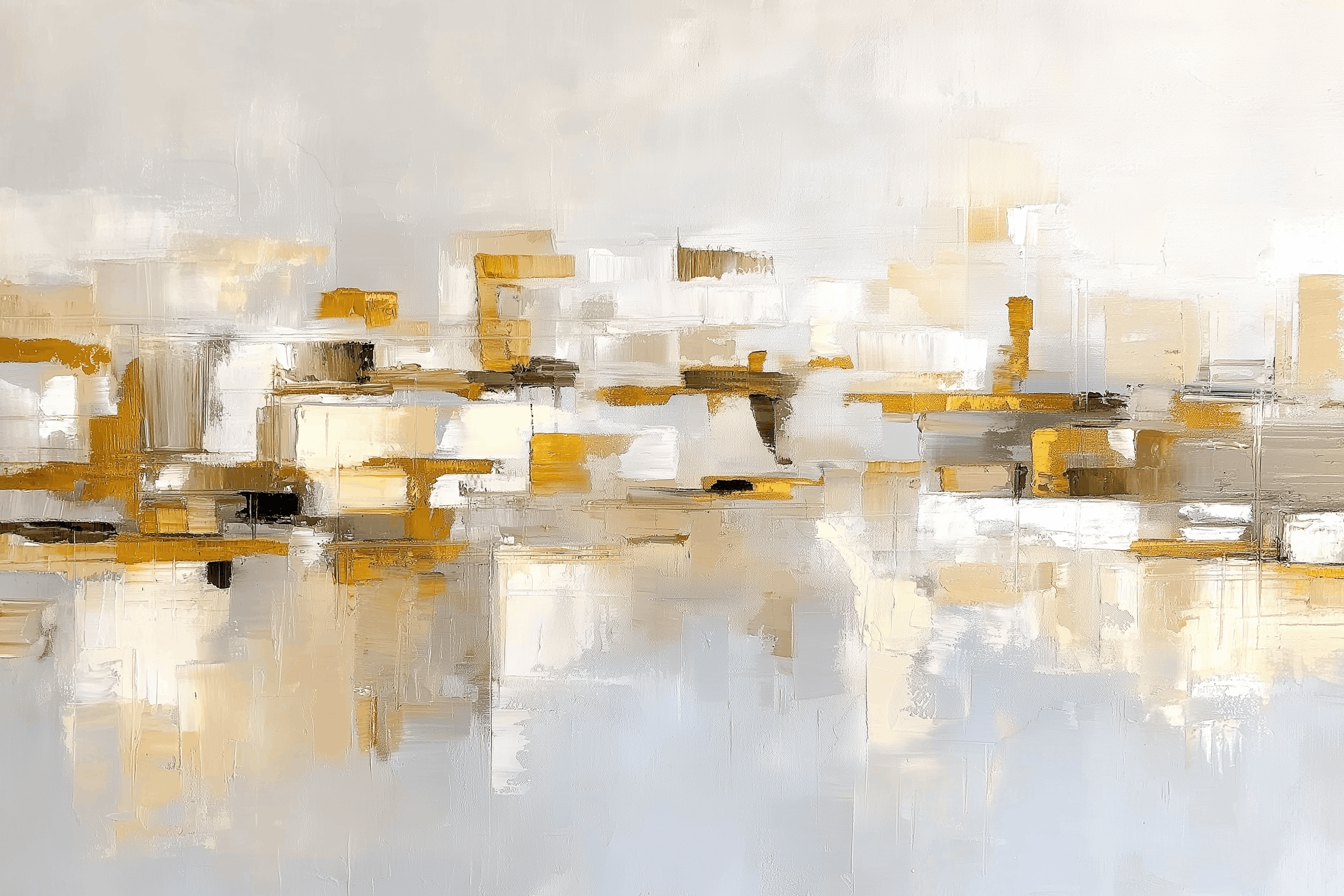 Abstract Geometric Neutral Gold Composition