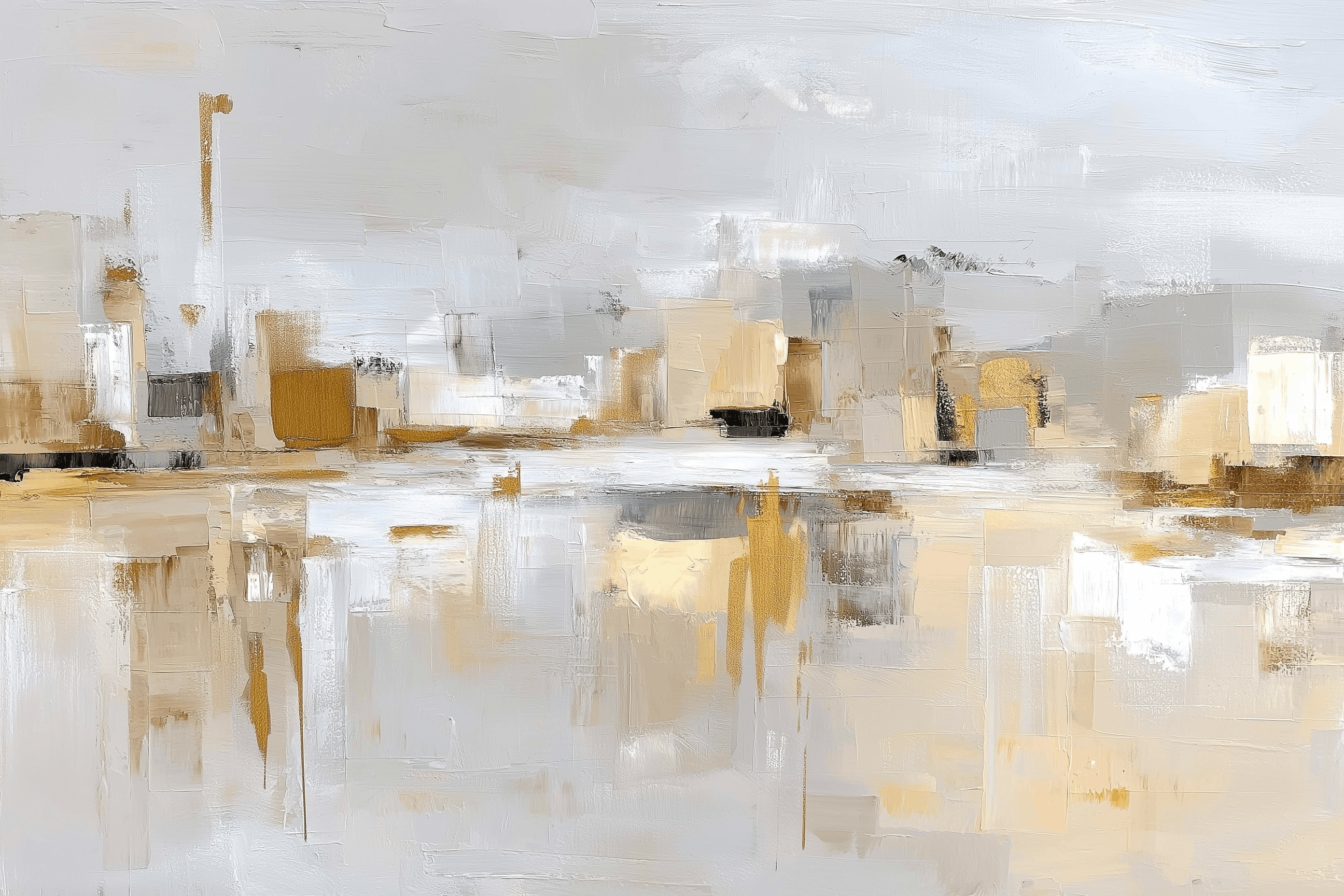Abstract Neutral Gold Cityscape