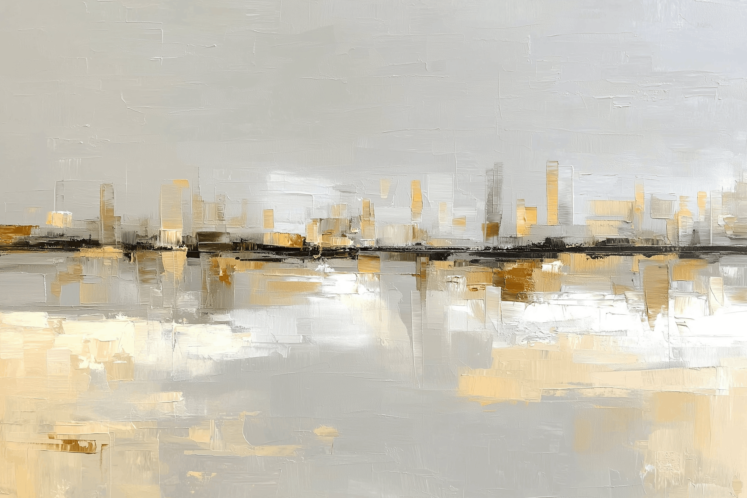 Abstract Skyline Grey Gold
