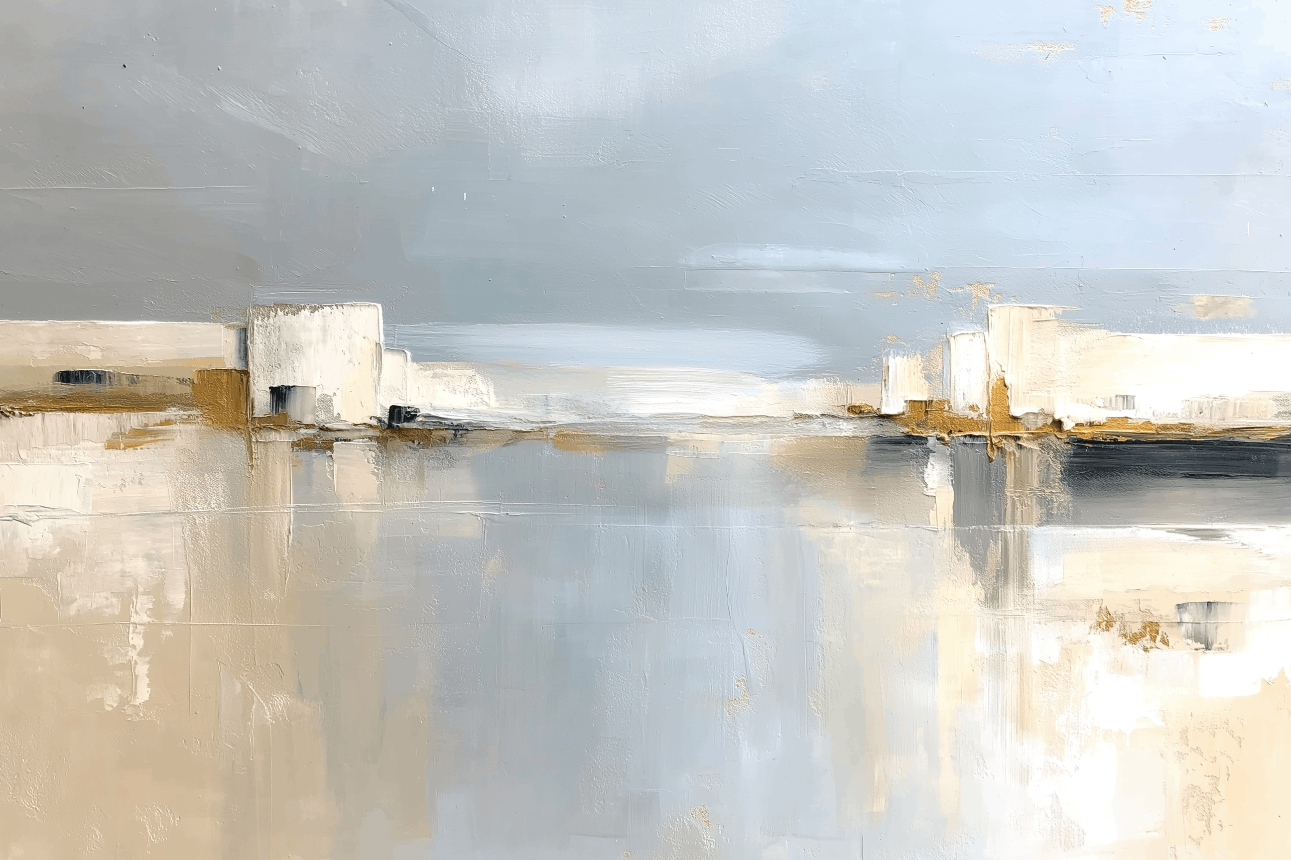 Abstract Waterscape Blue Beige