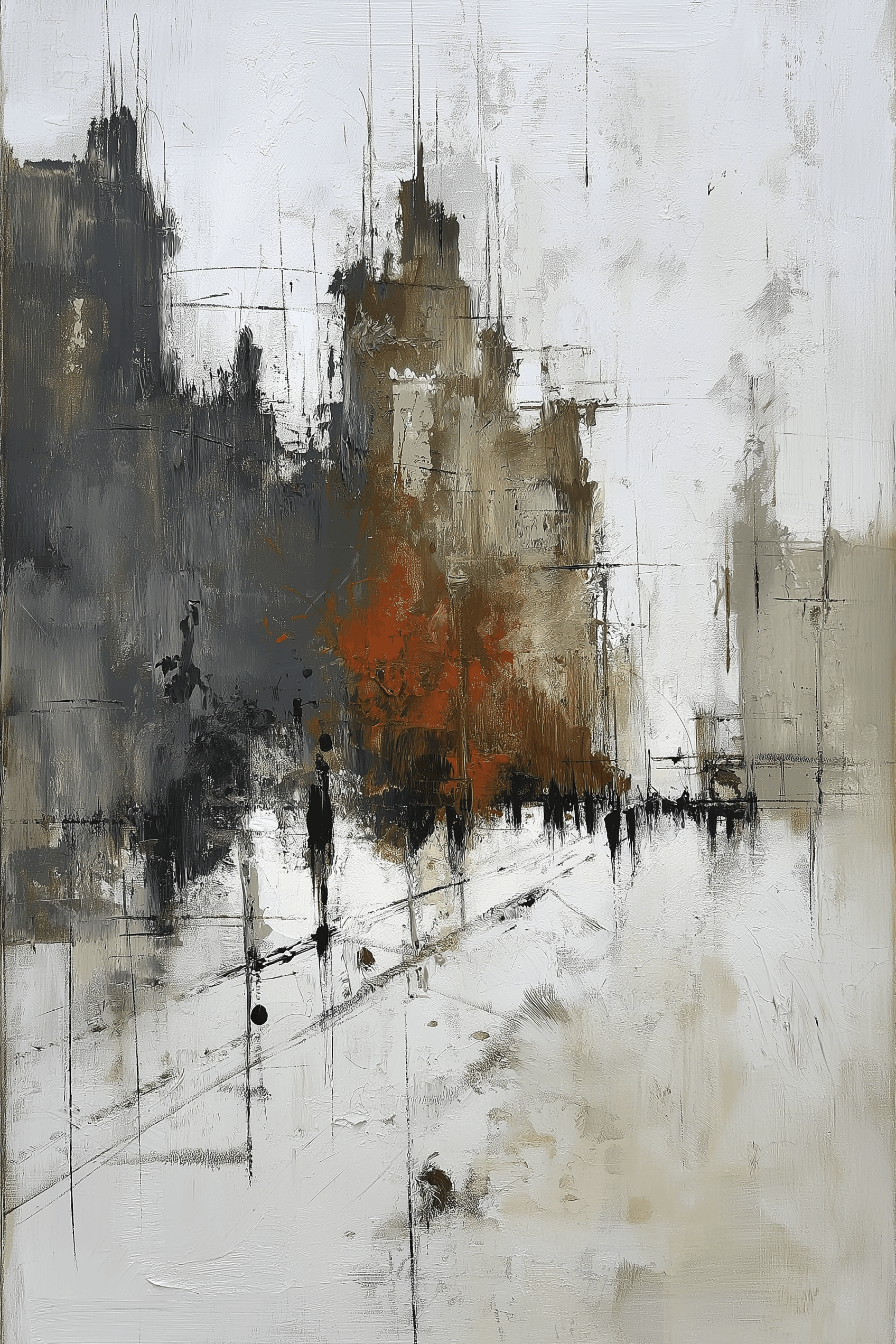 Abstract Cityscape Neutral Orange