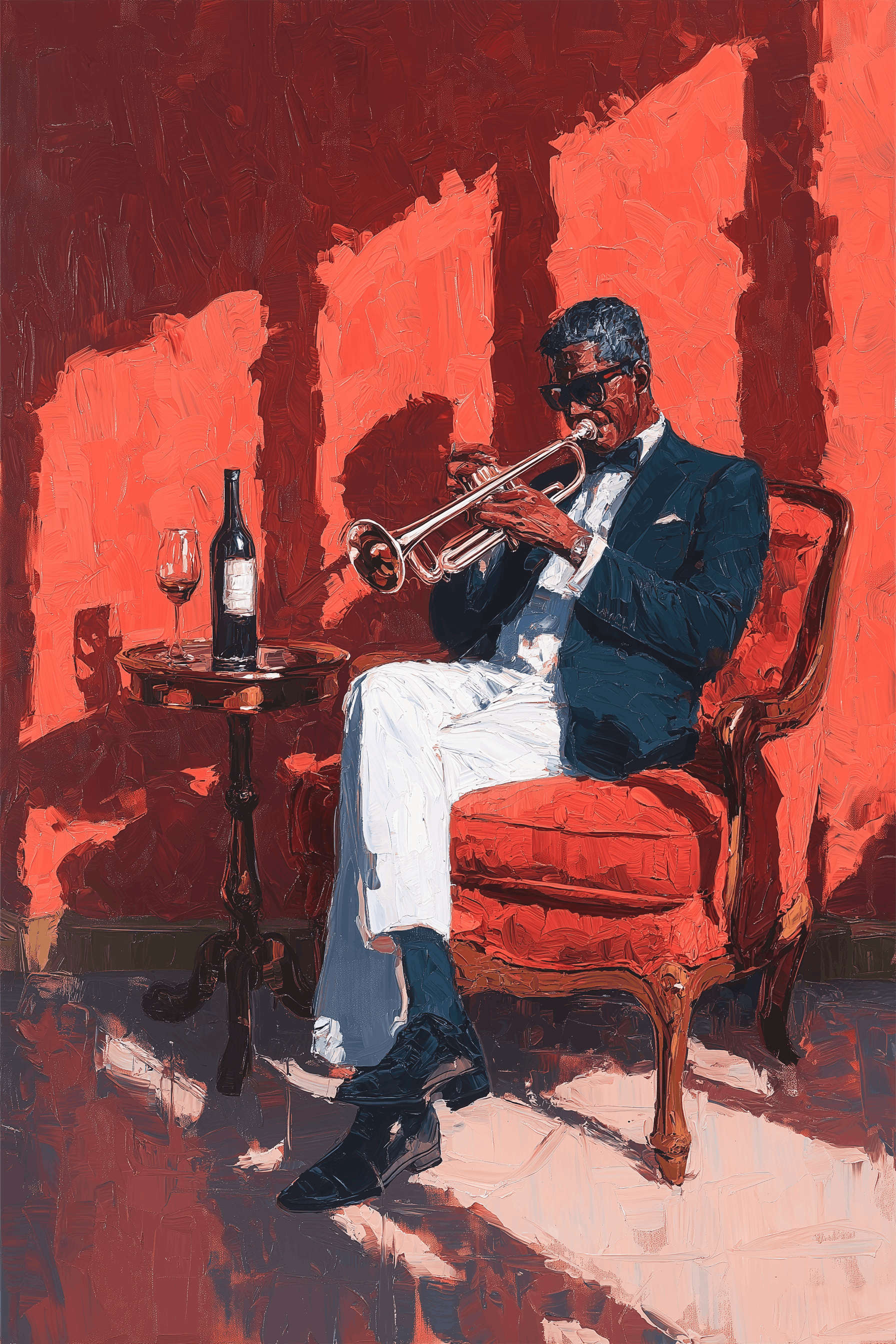Jazz Musician Red White