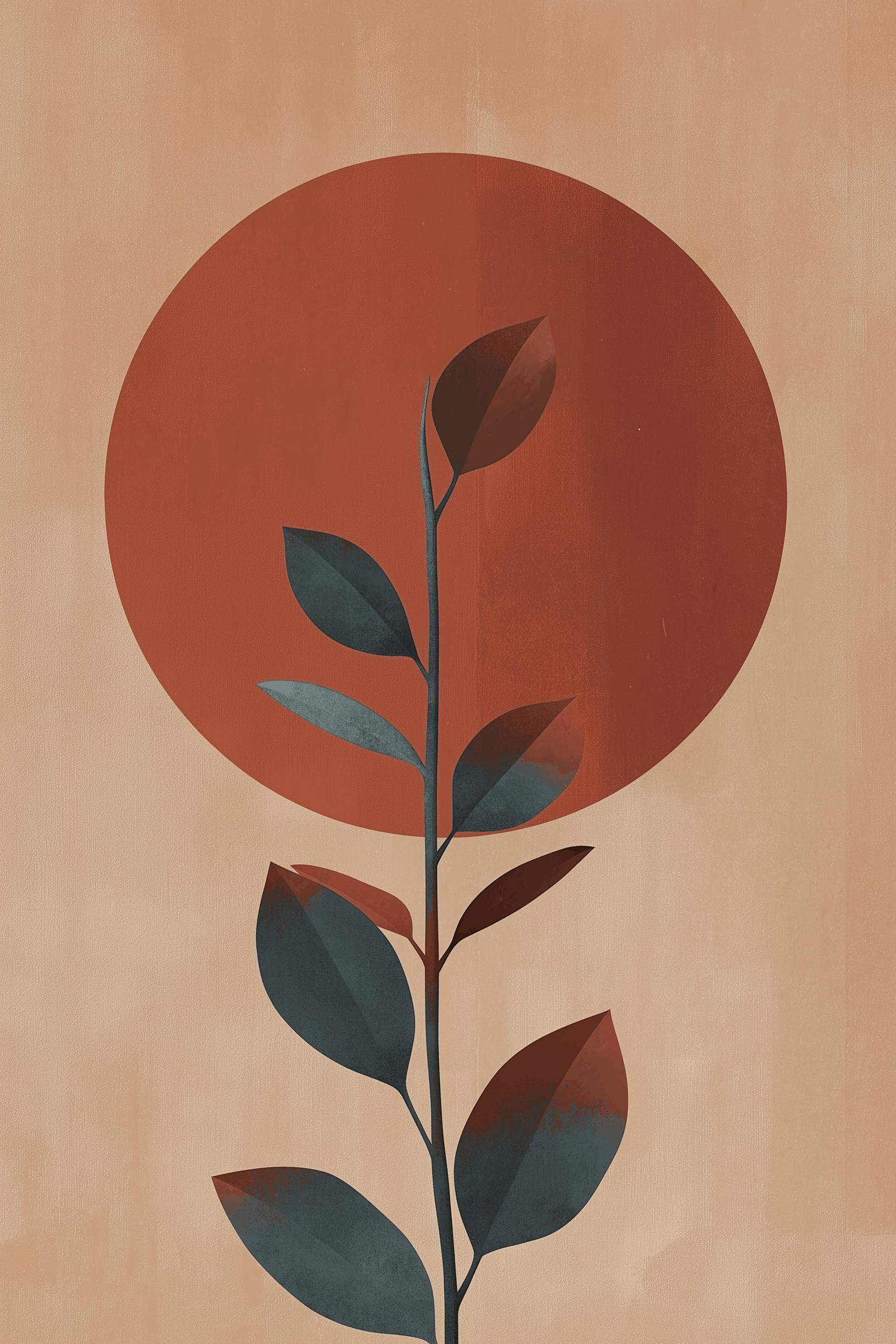 Minimalist Botanical Terracotta Beige