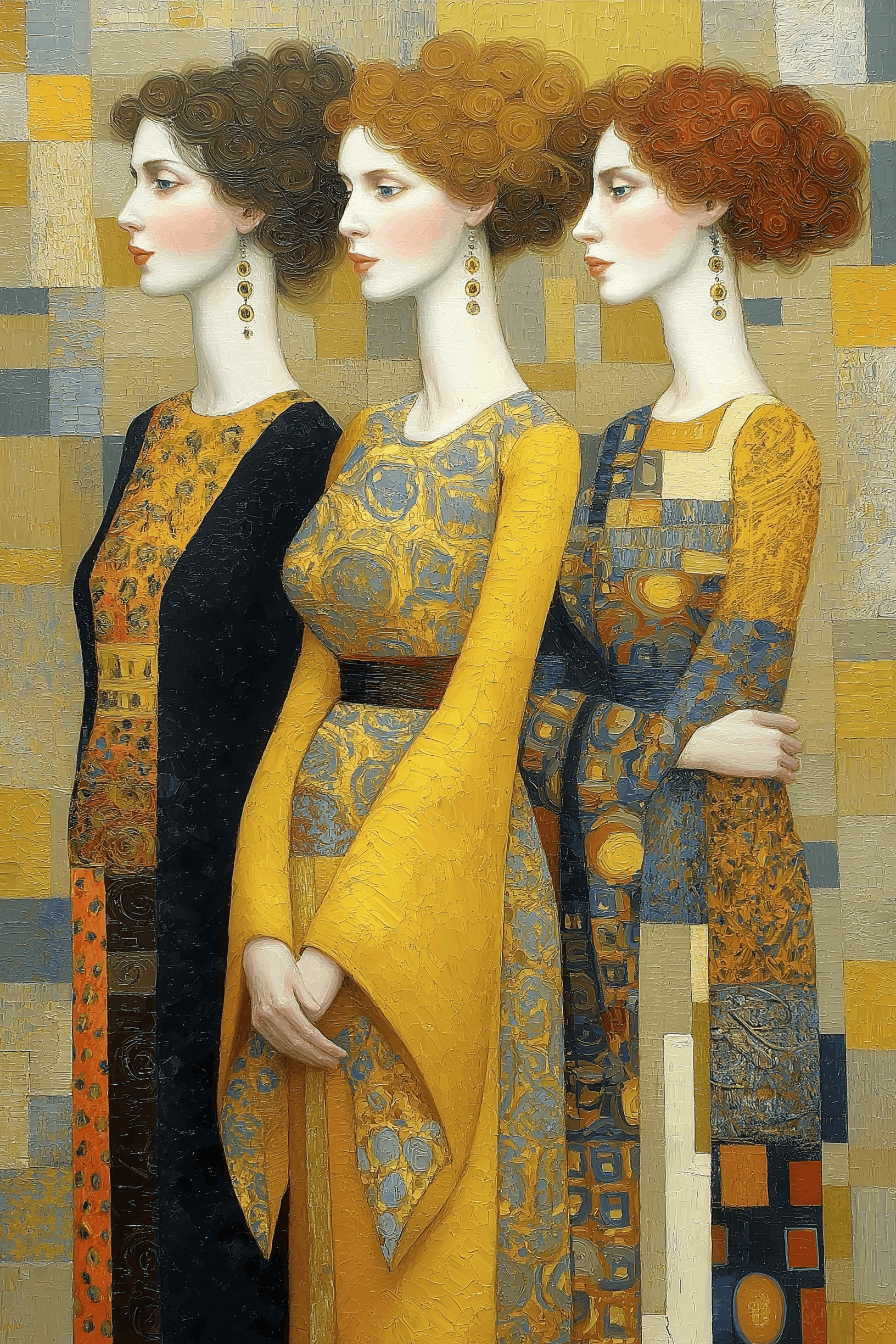 Elegant Portrait Gold Blue