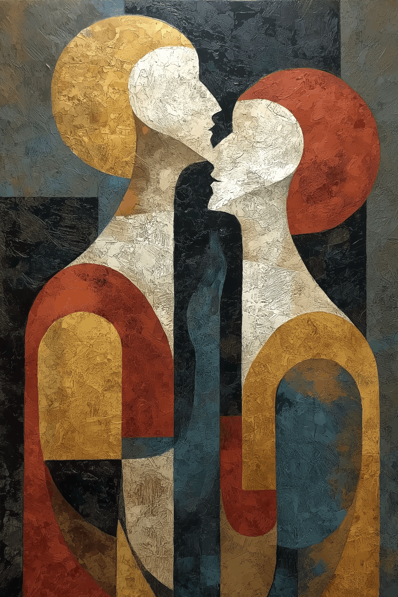 Abstract Couple Earth Tones